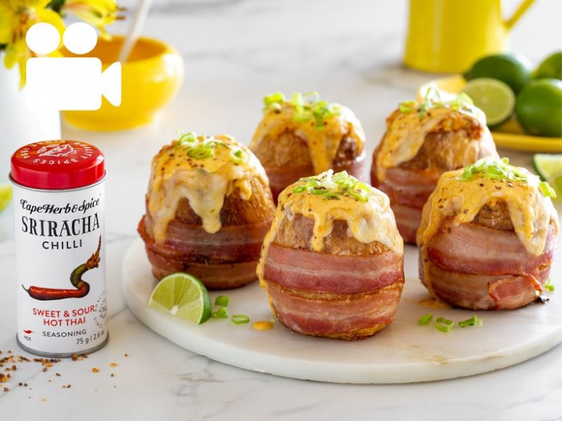 SRIRACHA VOLCANO POTATOES